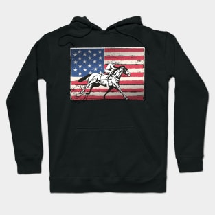 American Flag Vintage Horse Race Flag Hoodie